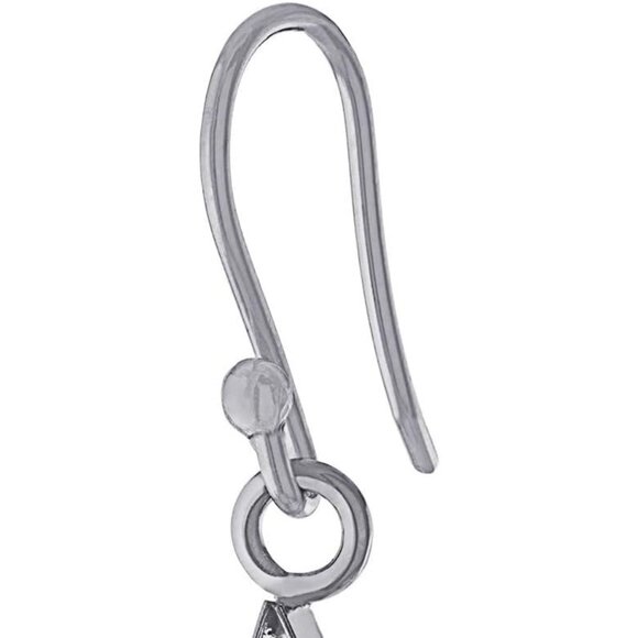 Women's Blue Sterling Pressed Dried Resin Flower Teardrop Shape Earrings - Picture 3 of 6